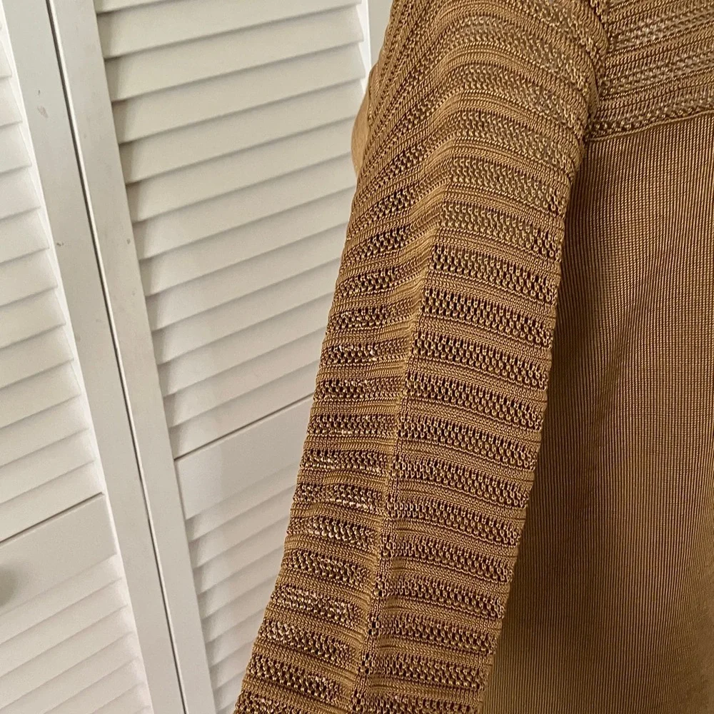 ANDREA JOVINE cotton blend knit dress in a‎ beautiful light brown color size SP